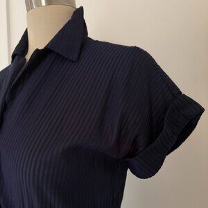 Navy Blue Short Sleeve Dress